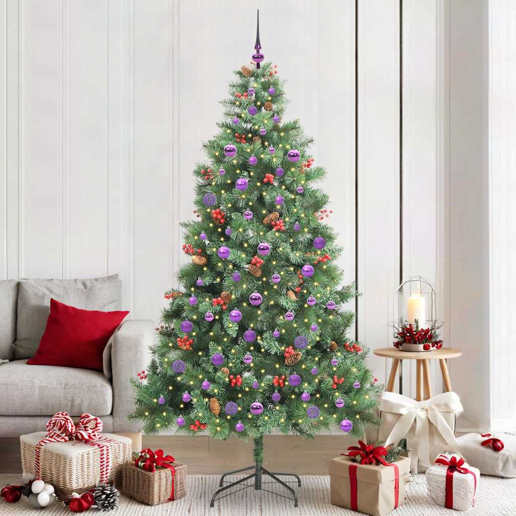 vidaXL Árbol de Navidad artificial 300 LED Blanco Cálido PVC y Metal
