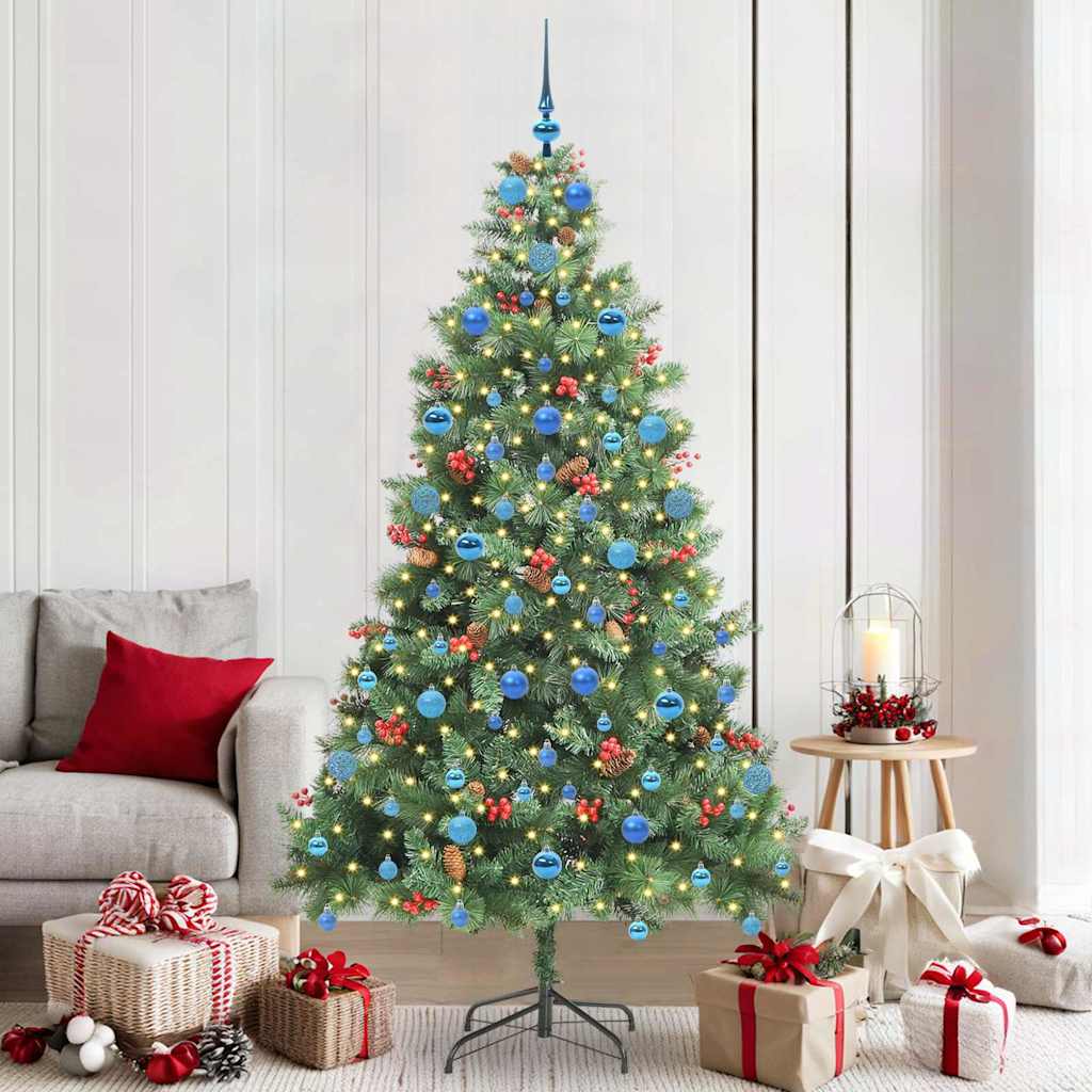 vidaXL Árbol de Navidad artificial 300 LED Blanco Cálido PVC y Metal