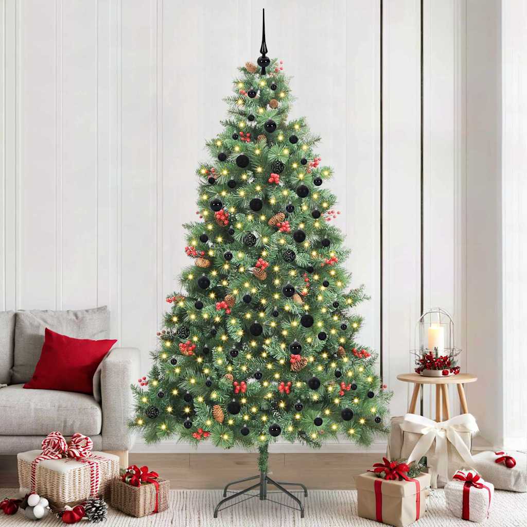 vidaXL Árbol de Navidad artificial 300 LED Blanco Cálido PVC y Metal