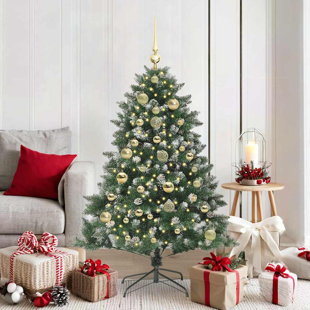 vidaXL Árbol de Navidad artificial Verde 150 cm PVC, Plástico y Acero