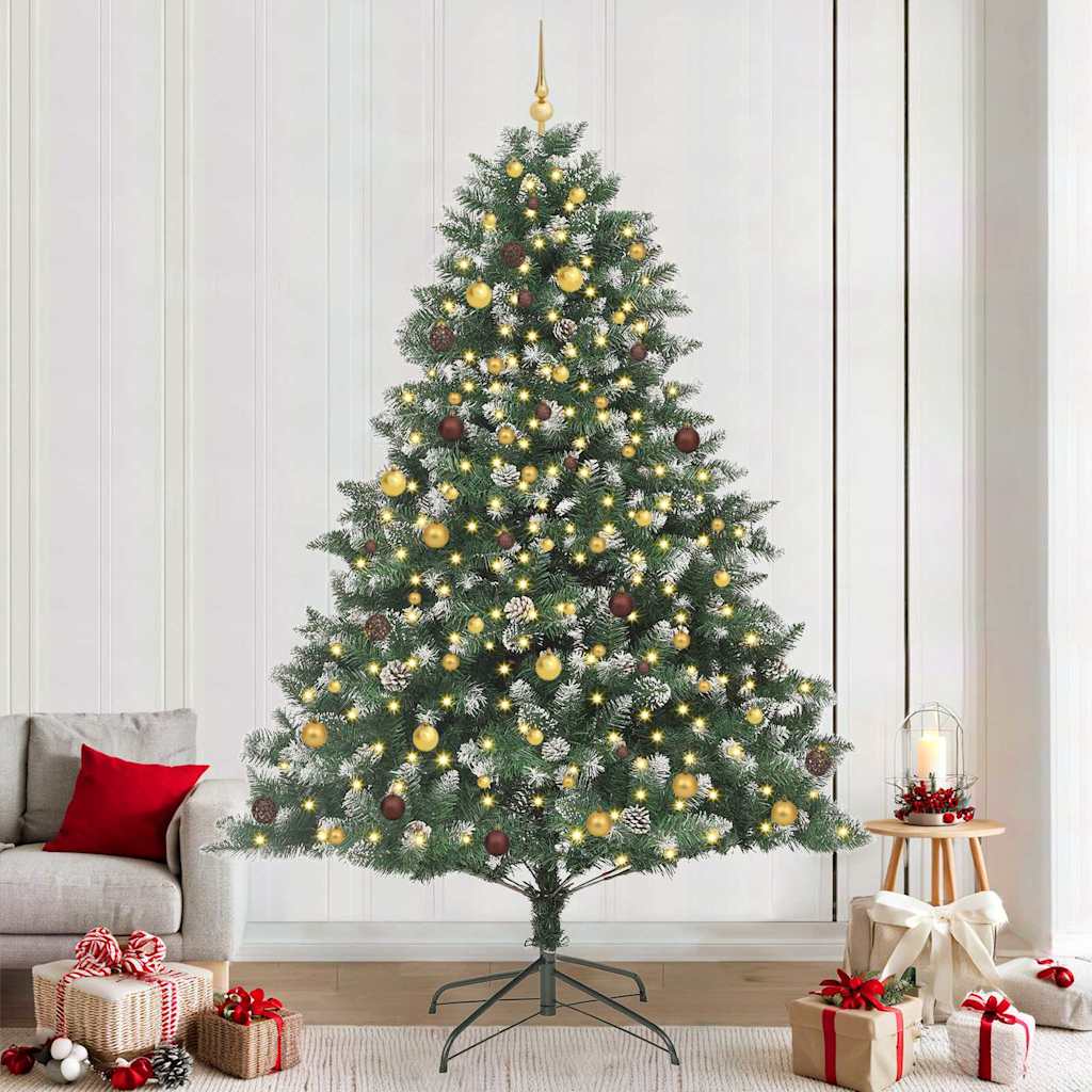 vidaXL Árbol de Navidad artificial Verde 240 cm PVC, Plástico y Acero