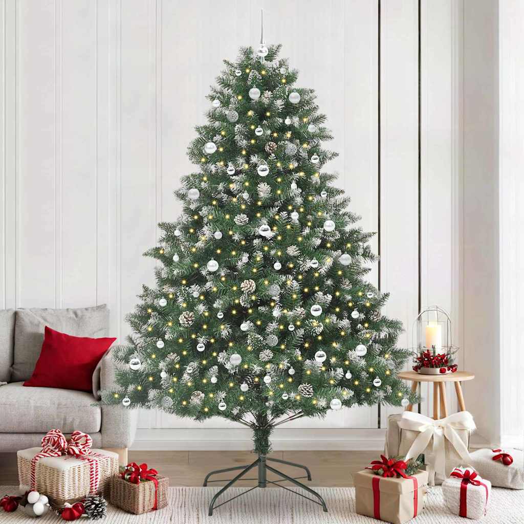 vidaXL Árbol de Navidad artificial Verde 240 cm PVC, Plástico y Acero
