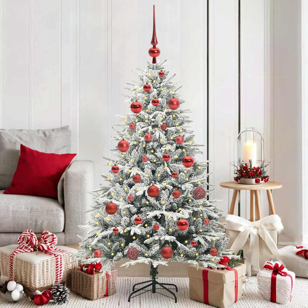 vidaXL Árbol de Navidad Artificial Pre-iluminado con Juego de Bolas