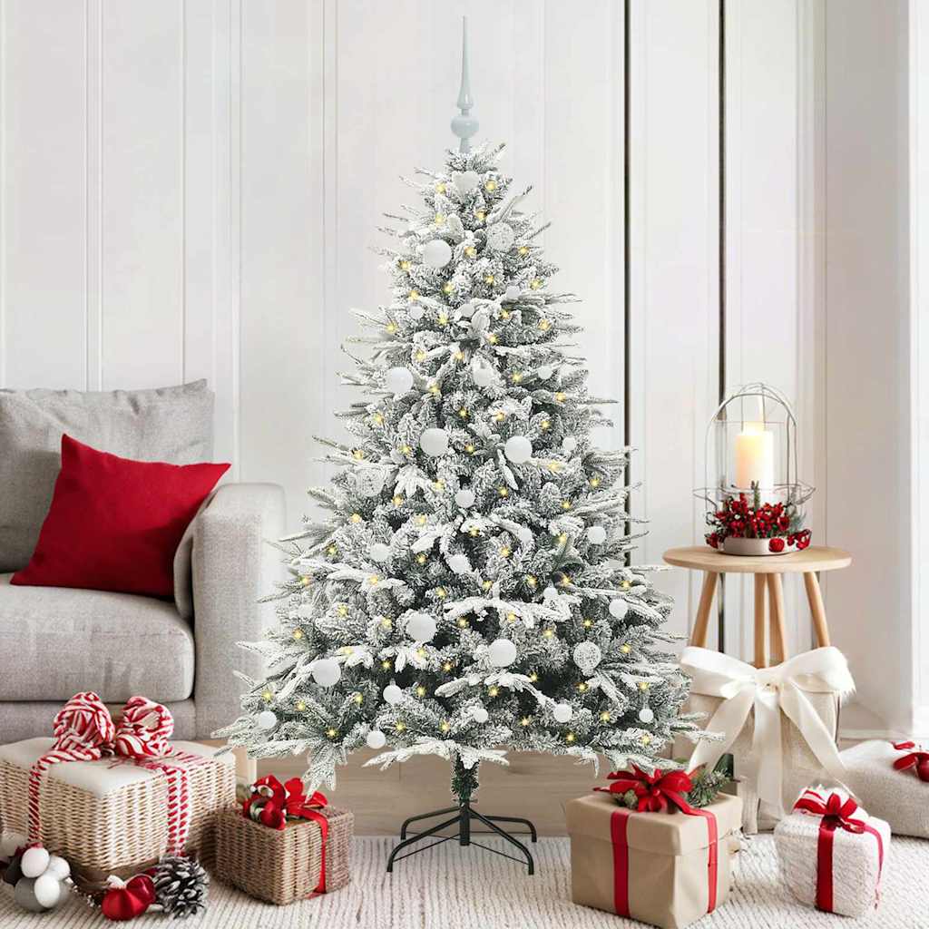 vidaXL Árbol de Navidad Artificial Pre-iluminado con Juego de Bolas