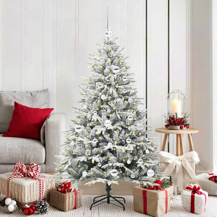 vidaXL Árbol de Navidad Artificial Pre-iluminado con Juego de Bolas