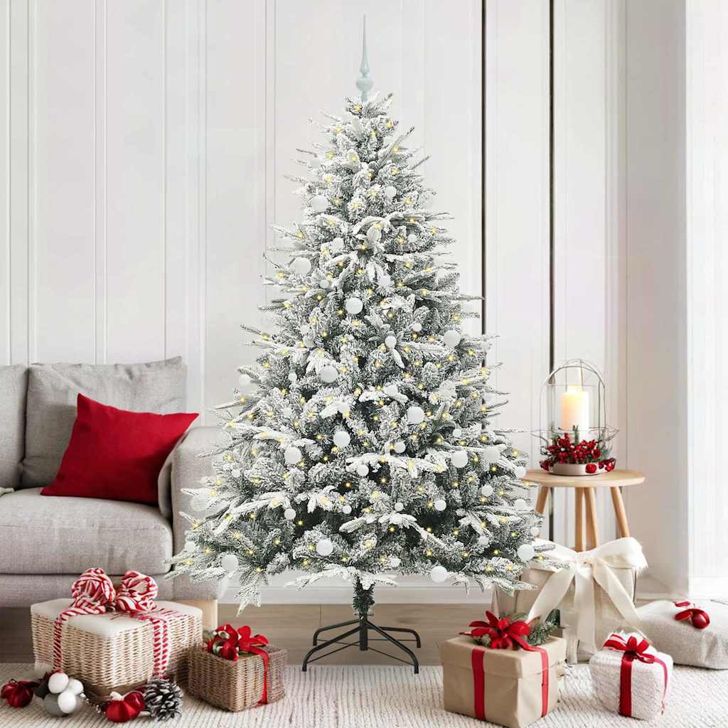 vidaXL Árbol de Navidad Artificial Pre-iluminado con Juego de Bolas