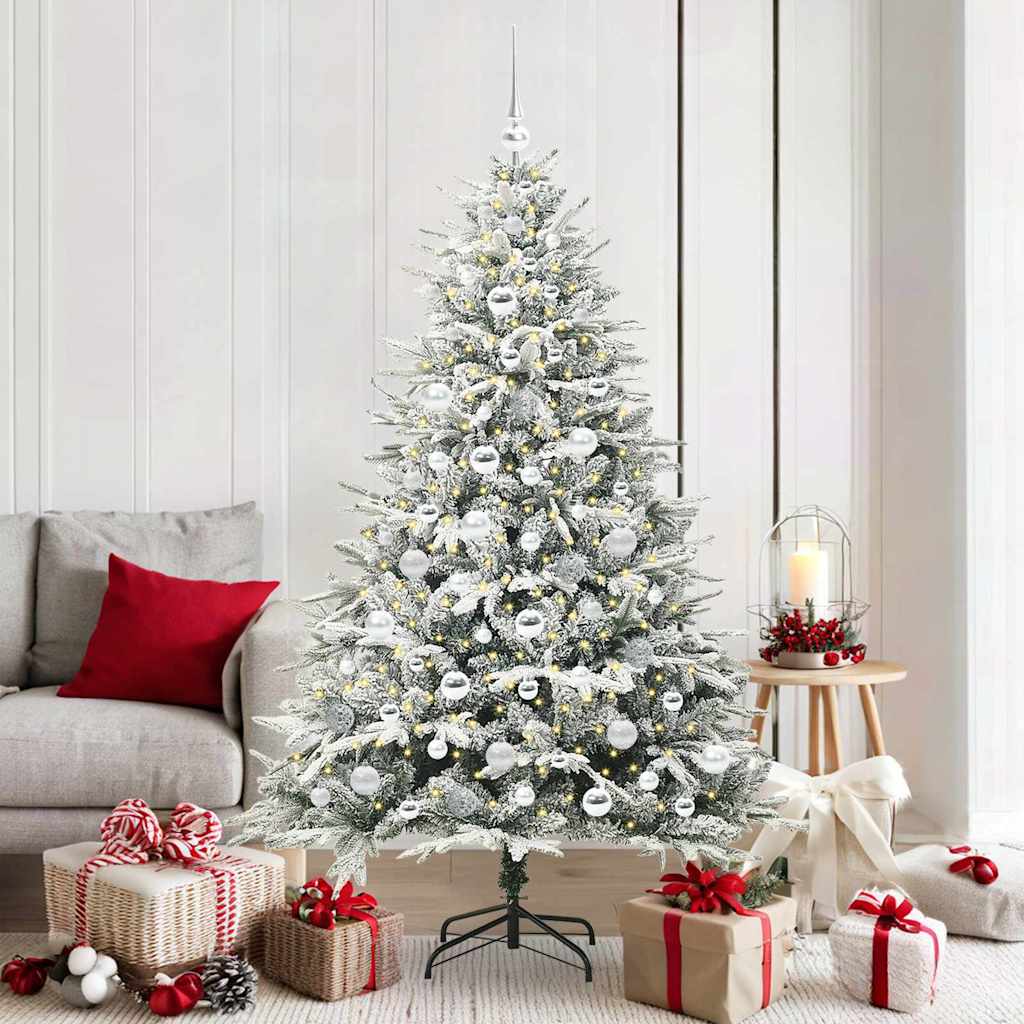 vidaXL Árbol de Navidad Artificial Pre-iluminado con Juego de Bolas