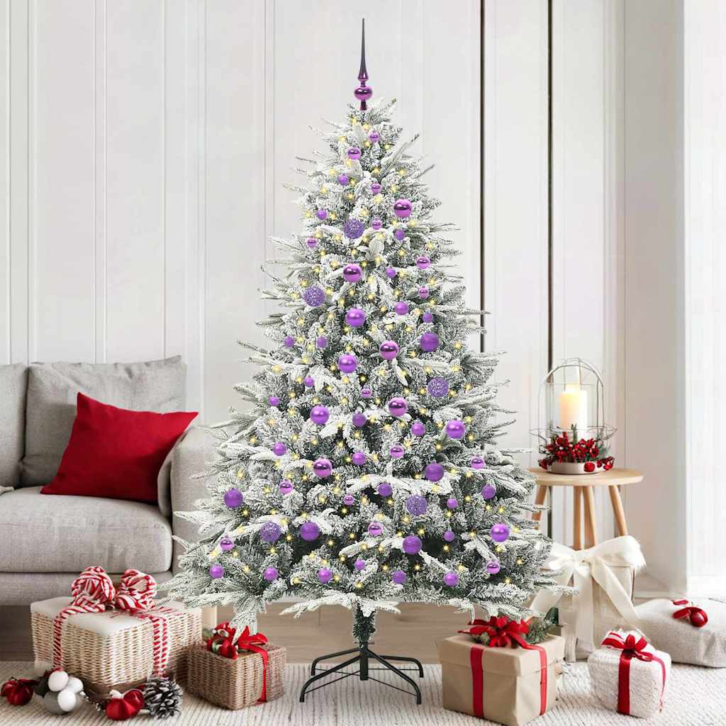 vidaXL Árbol de Navidad Artificial Pre-iluminado con Juego de Bolas
