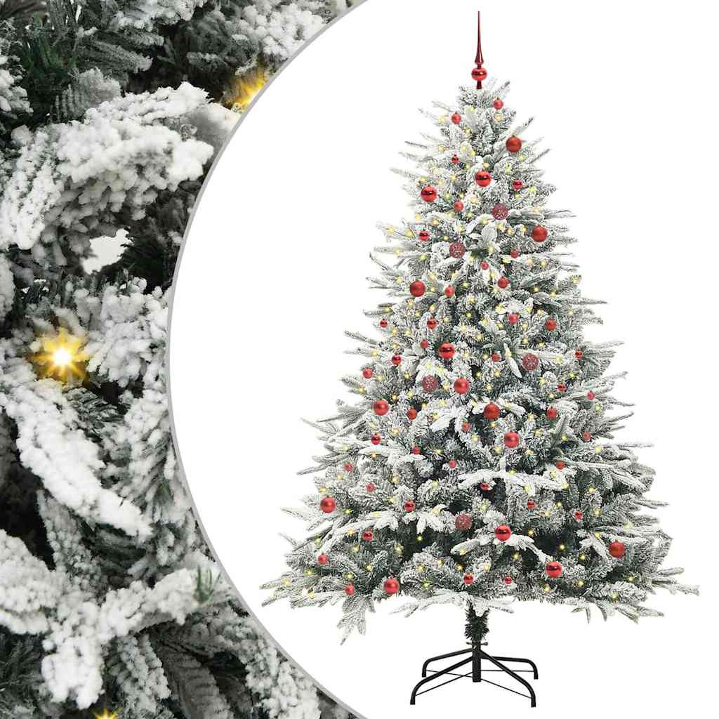 vidaXL Árbol de Navidad Artificial Pre-iluminado con Juego de Bolas