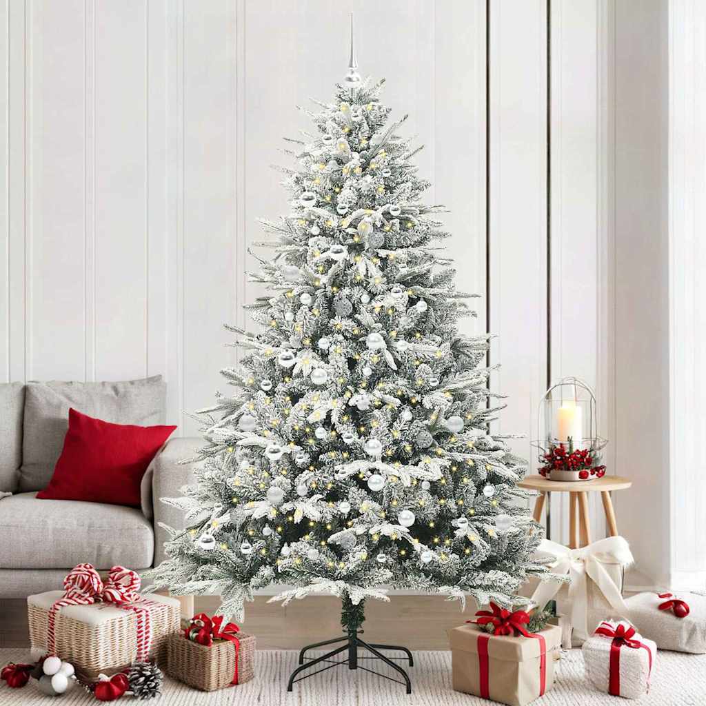 vidaXL Árbol de Navidad Artificial Pre-iluminado con Juego de Bolas