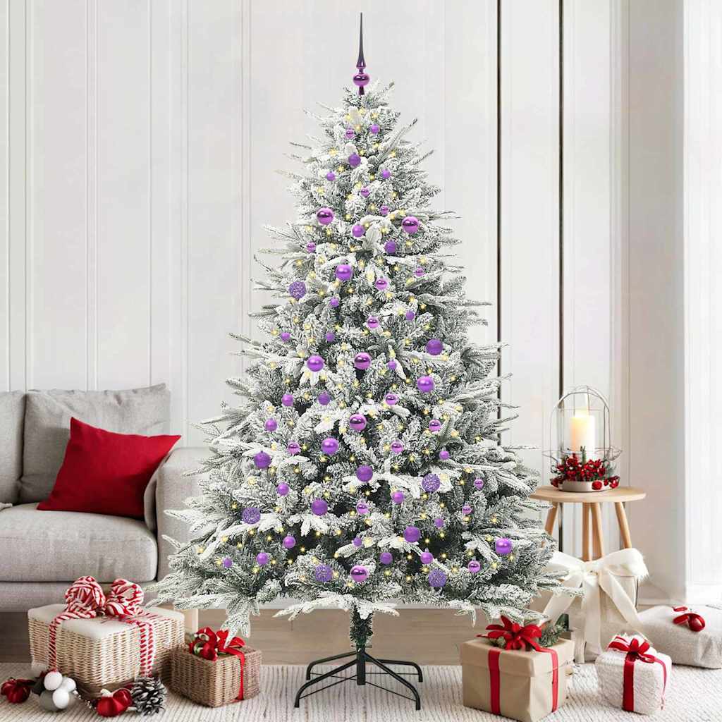 vidaXL Árbol de Navidad Artificial Pre-iluminado con Juego de Bolas