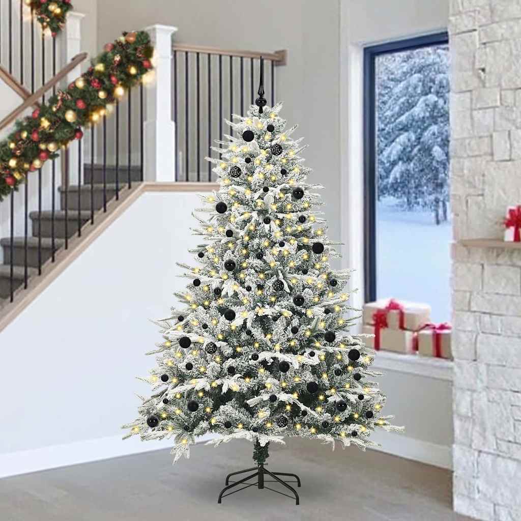 vidaXL Árbol de Navidad Artificial Pre-iluminado con Juego de Bolas