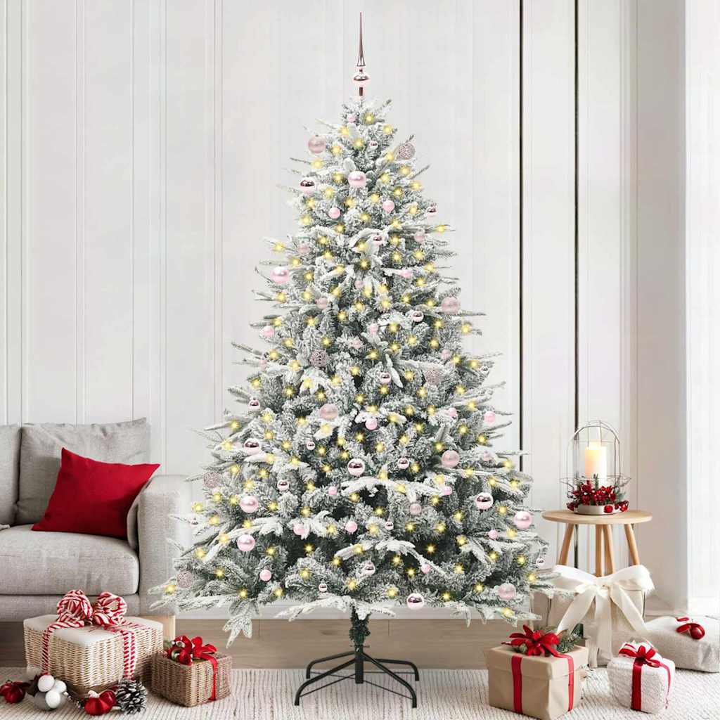 vidaXL Árbol de Navidad Artificial Pre-iluminado con Juego de Bolas