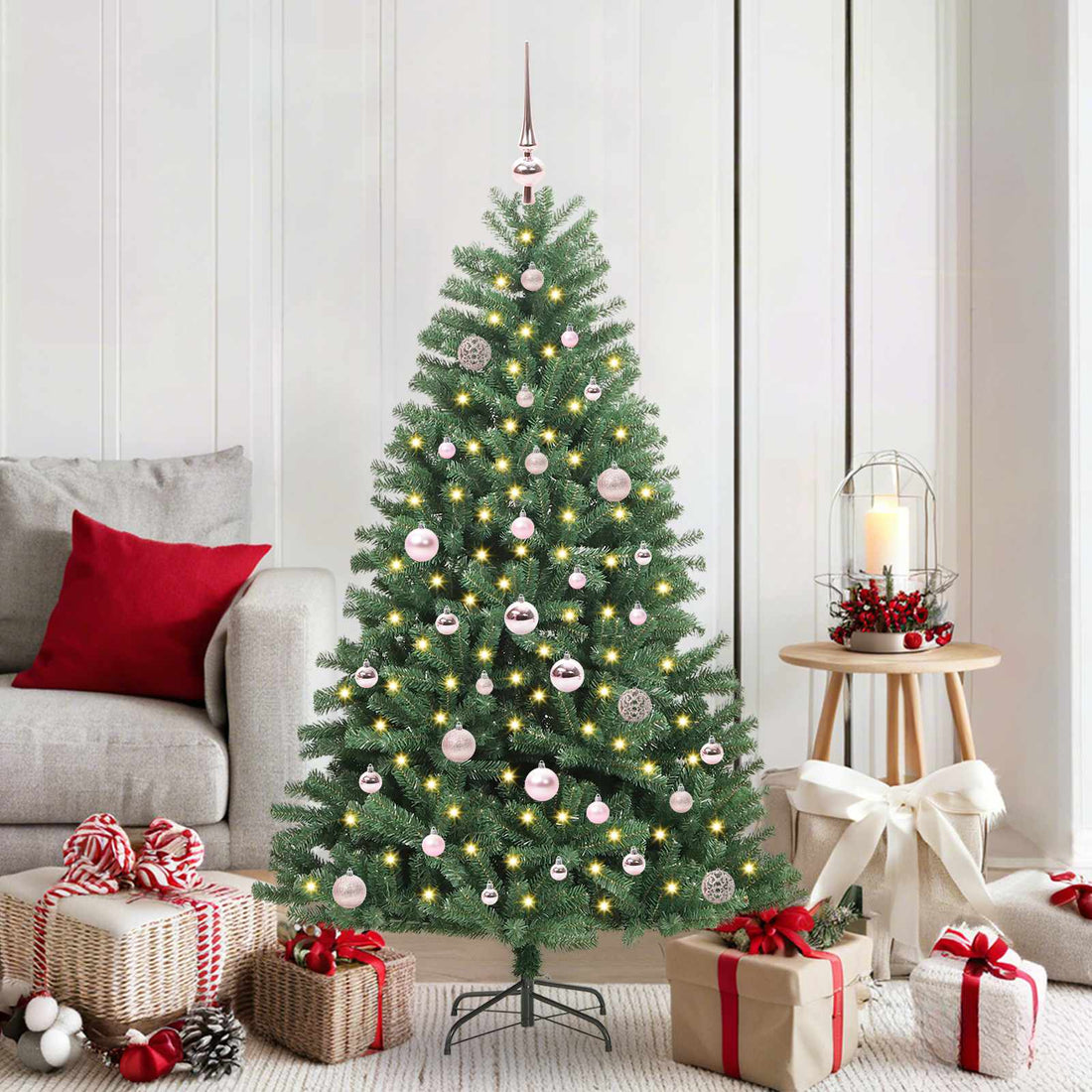 vidaXL Árbol de Navidad artificial con ramas articuladas Verde 150 cm