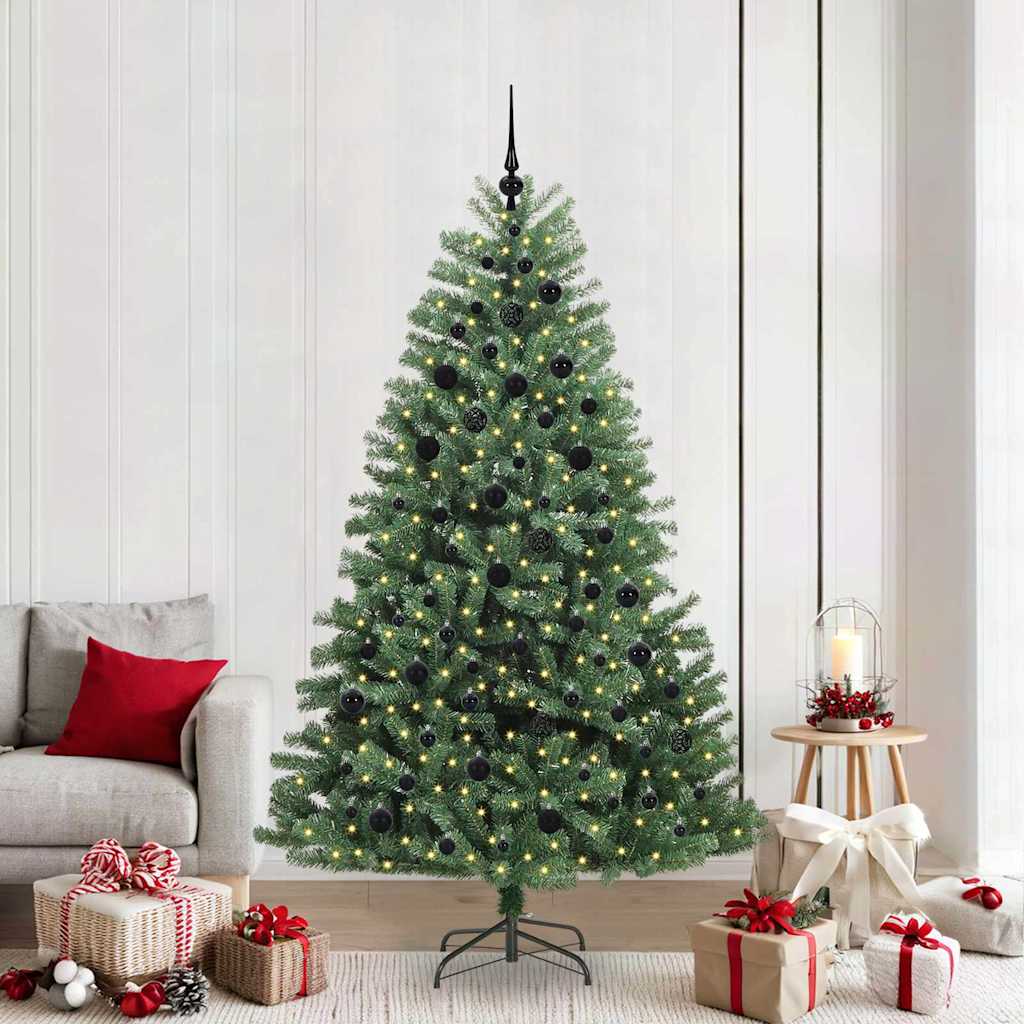 vidaXL Árbol de Navidad artificial con ramas articuladas Verde 210 cm