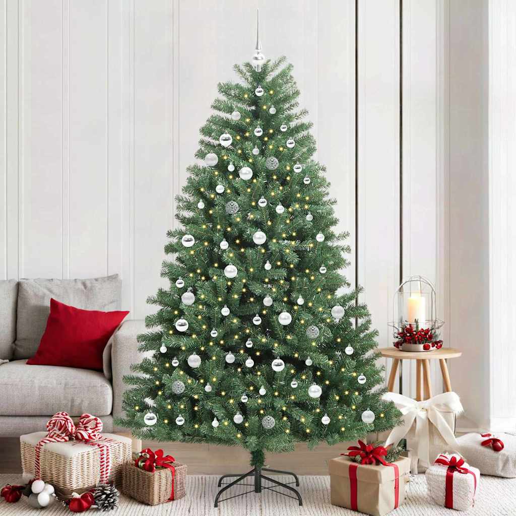 vidaXL Árbol de Navidad artificial con ramas articuladas Verde 210 cm