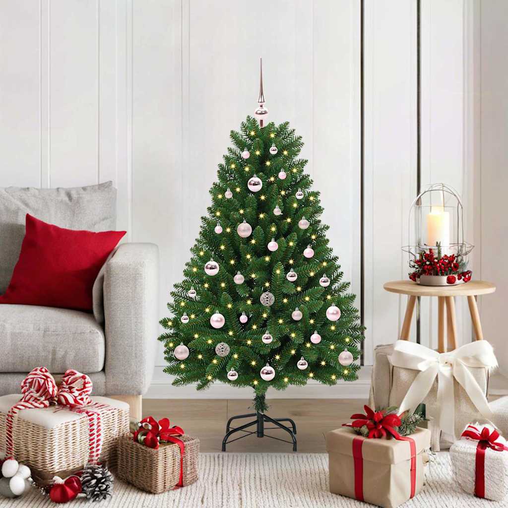 vidaXL Árbol de Navidad artificial 120 cm 150 LED Blanco Cálido Verde