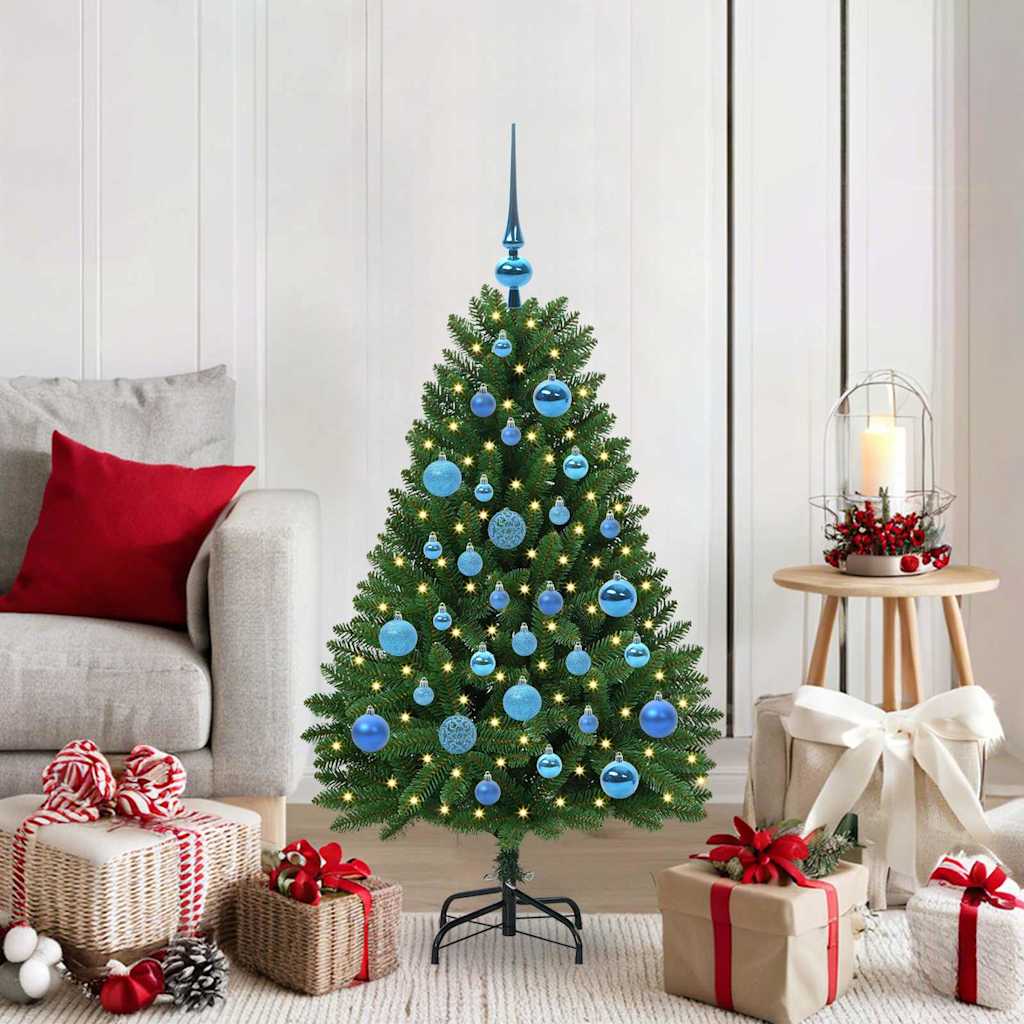 vidaXL Árbol de Navidad artificial 120 cm 150 LED Blanco Cálido Verde