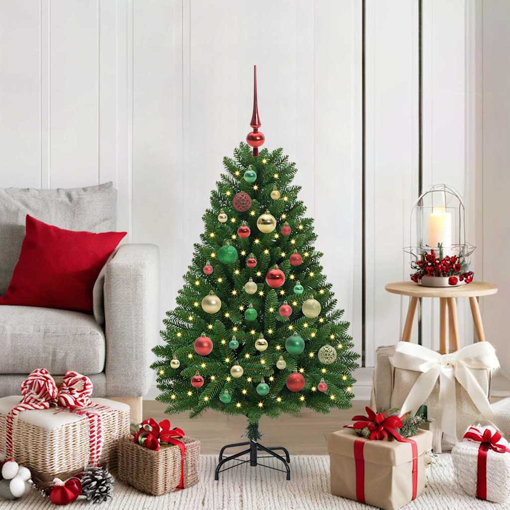 vidaXL Árbol de Navidad artificial 120 cm 150 LED Blanco Cálido Verde