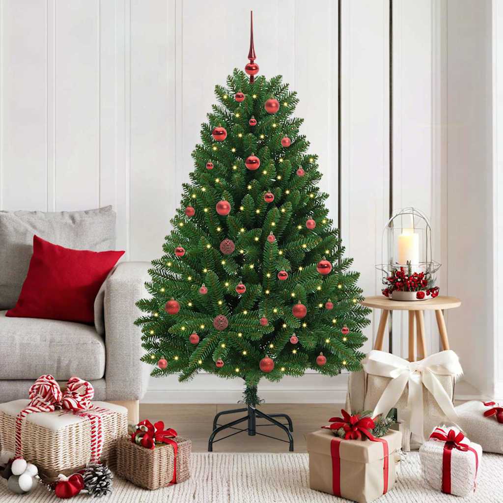 vidaXL Árbol de Navidad artificial 150 cm 150 LED Blanco Cálido Verde