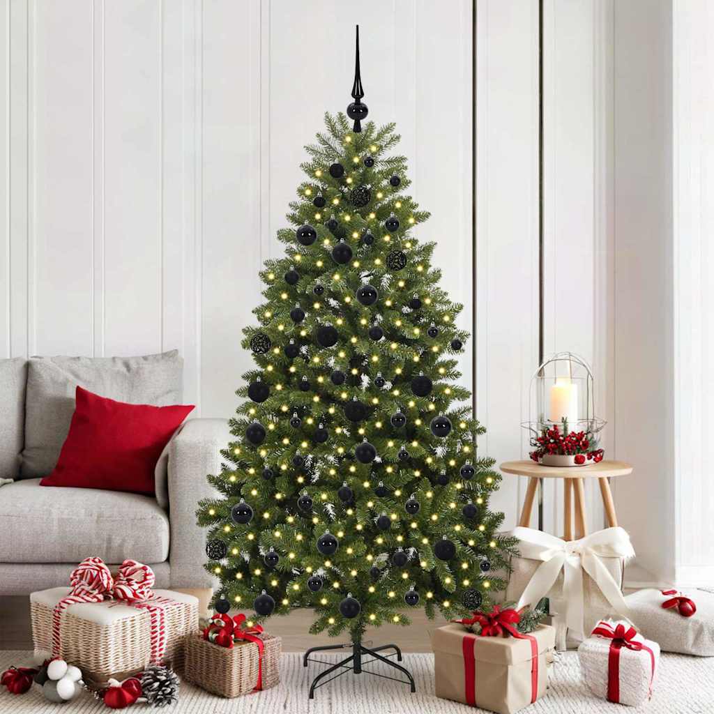 vidaXL Árbol de Navidad artificial 180 cm 300 LED Blanco Cálido Verde