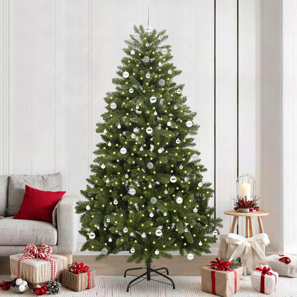 vidaXL Árbol de Navidad artificial 240 cm 300 LED Blanco Cálido Verde
