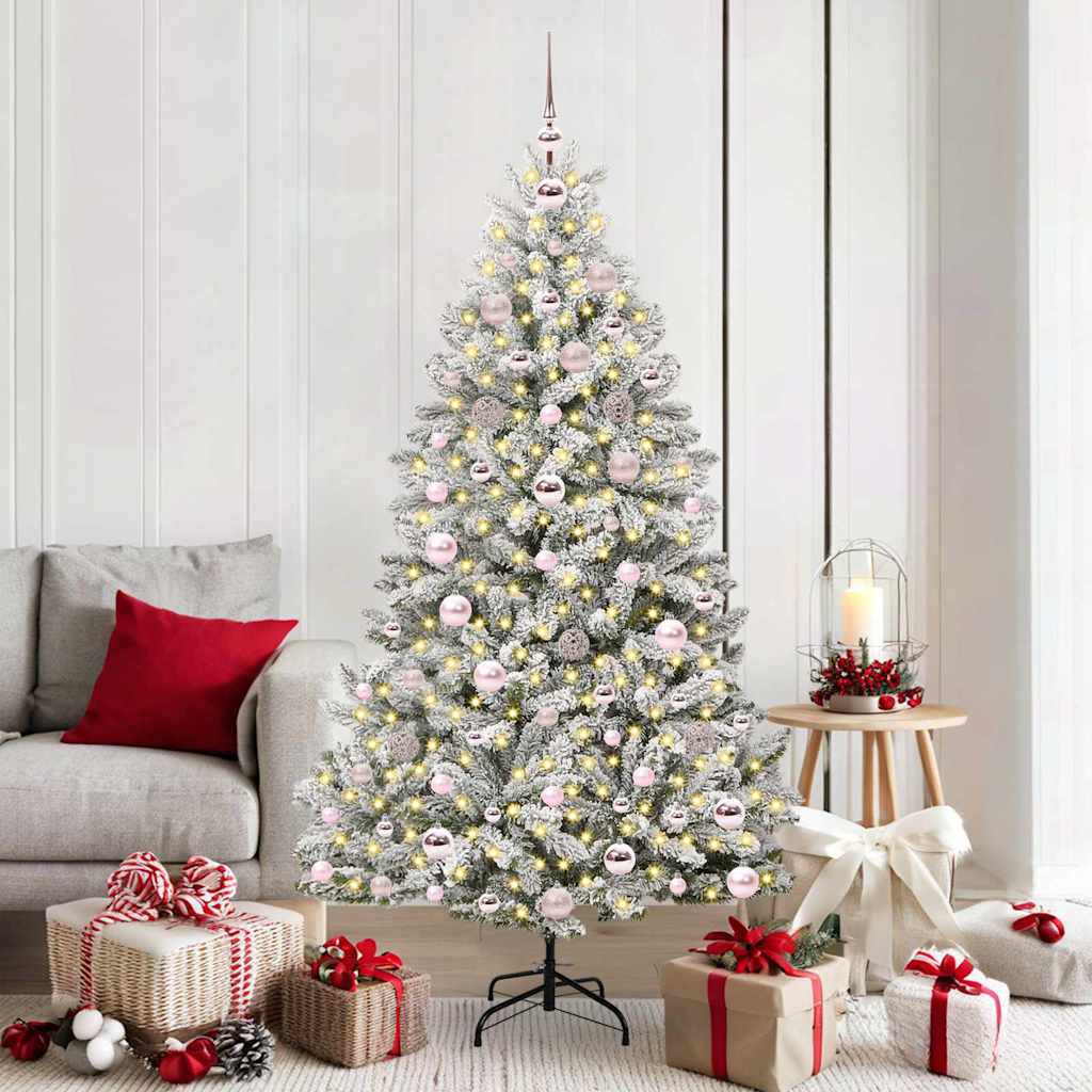 vidaXL Árbol de Navidad artificial 180 cm 300 LED Blanco Cálido