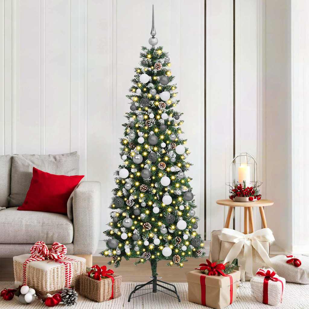 vidaXL Árbol de Navidad artificial Verde 180 cm PVC, plástico y acero