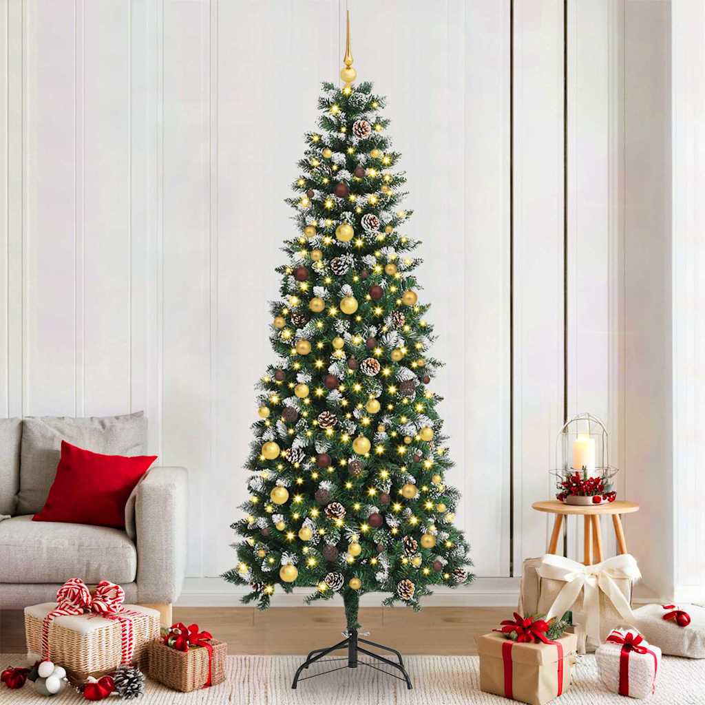 vidaXL Árbol de Navidad artificial Verde 210 cm PVC, plástico y acero
