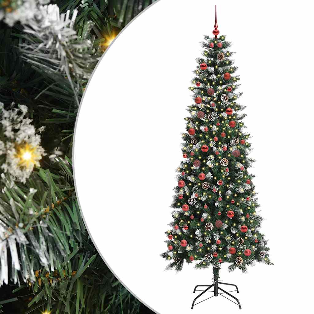 vidaXL Árbol de Navidad artificial Verde 210 cm PVC, plástico y acero