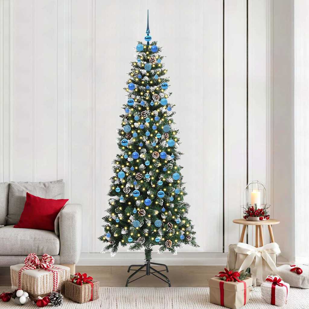 vidaXL Árbol de Navidad artificial Verde 210 cm PVC, plástico y acero