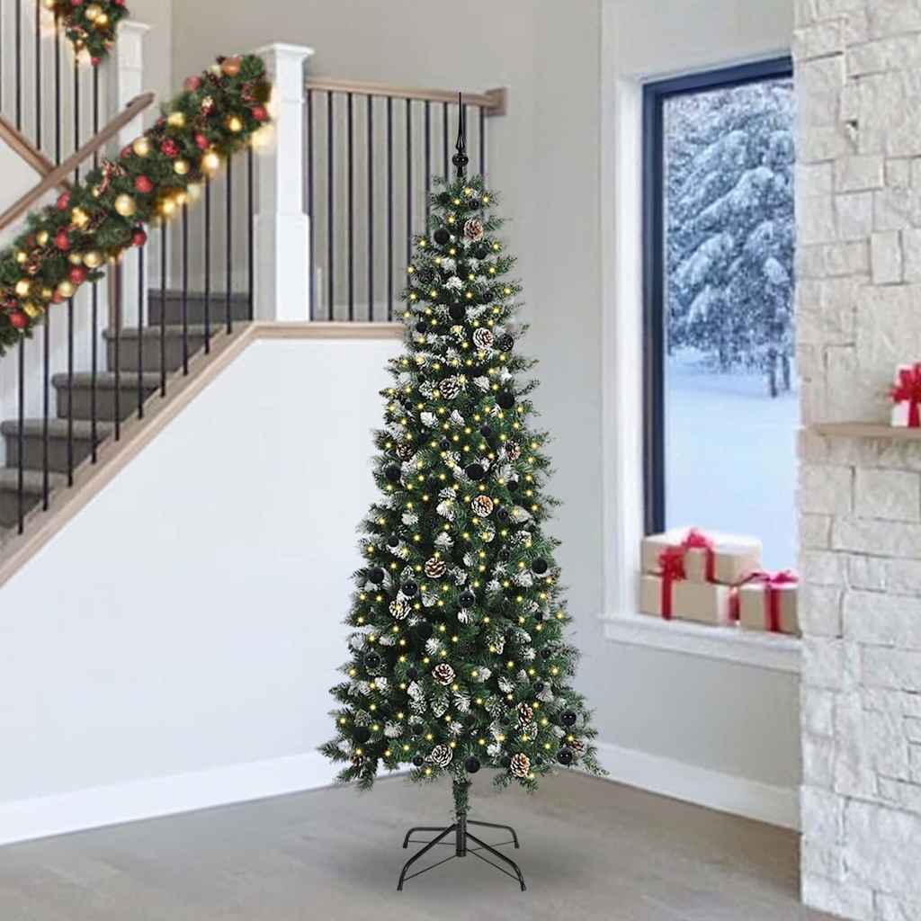 vidaXL Árbol de Navidad artificial Verde 240 cm PVC, plástico y acero