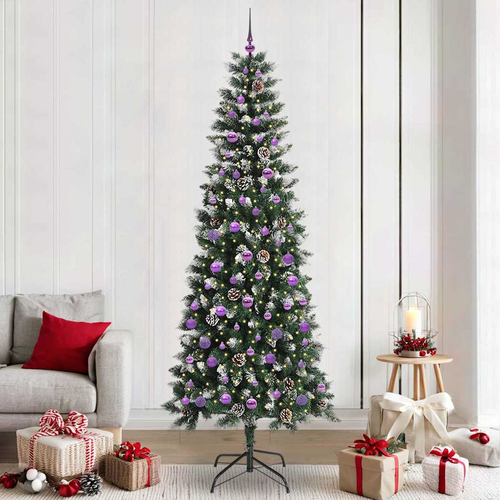 vidaXL Árbol de Navidad artificial Verde 240 cm PVC, plástico y acero