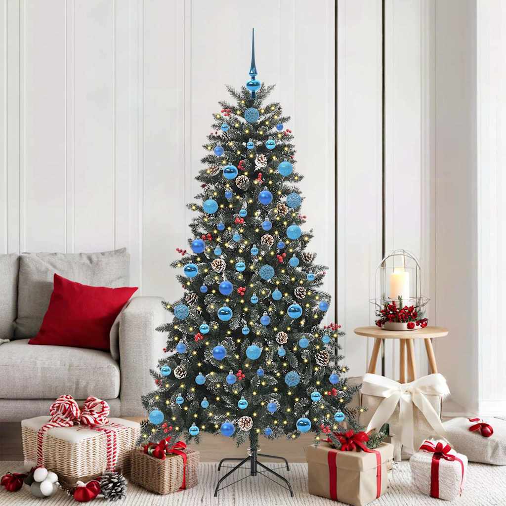 vidaXL Árbol de Navidad artificial Verde 180 cm PVC, Plástico y Acero