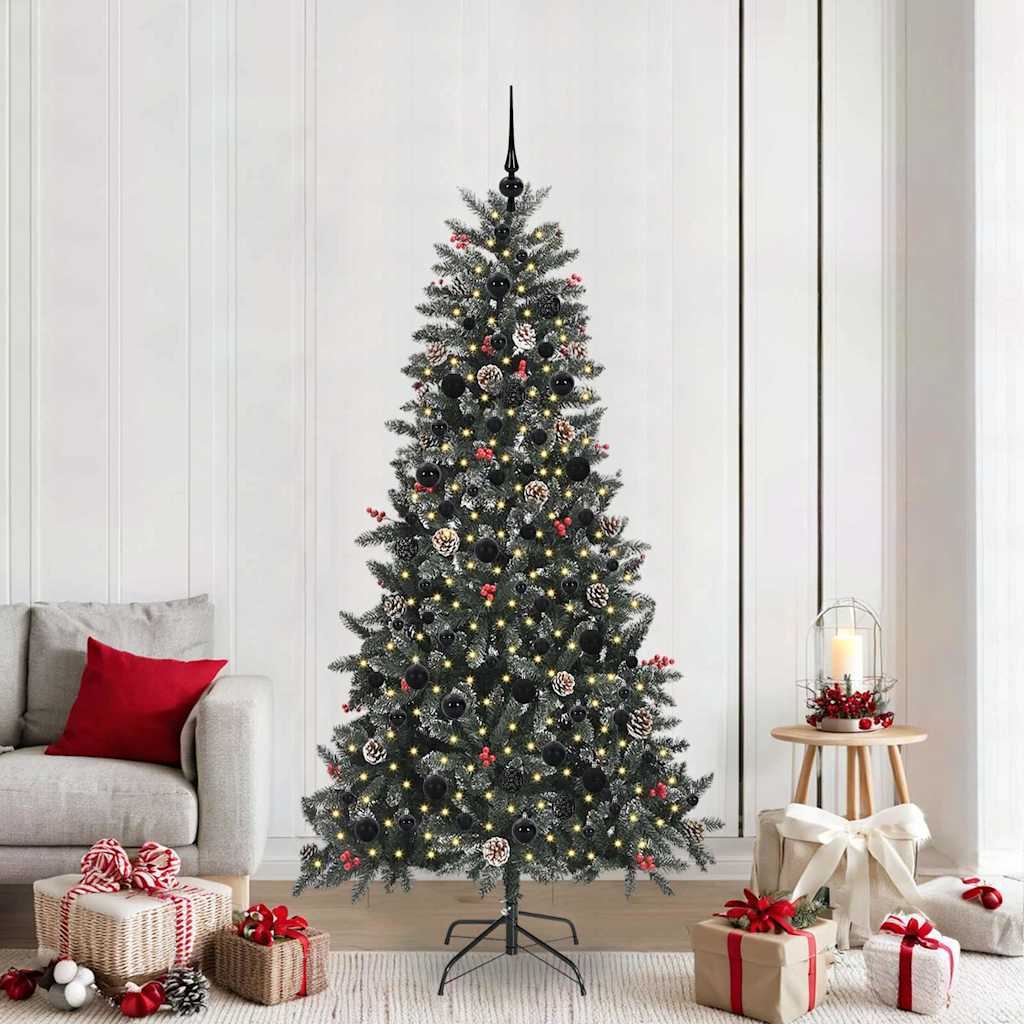 vidaXL Árbol de Navidad artificial Verde 210 cm PVC, Plástico y Acero