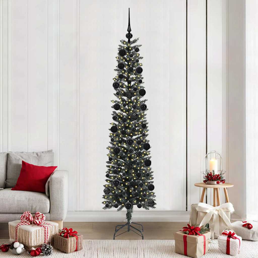 vidaXL Árbol de Navidad artificial Verde 210 cm PVC, Plástico y Acero