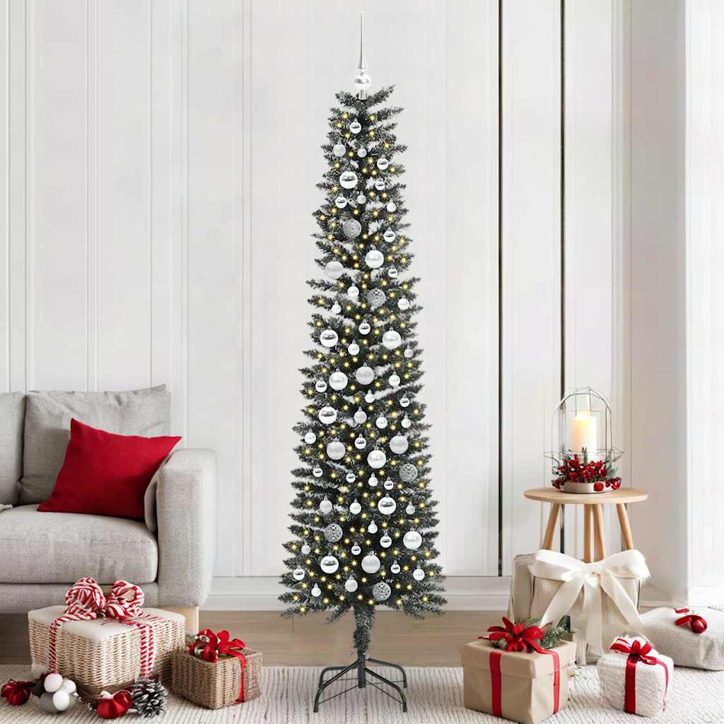 vidaXL Árbol de Navidad artificial Verde 210 cm PVC, Plástico y Acero
