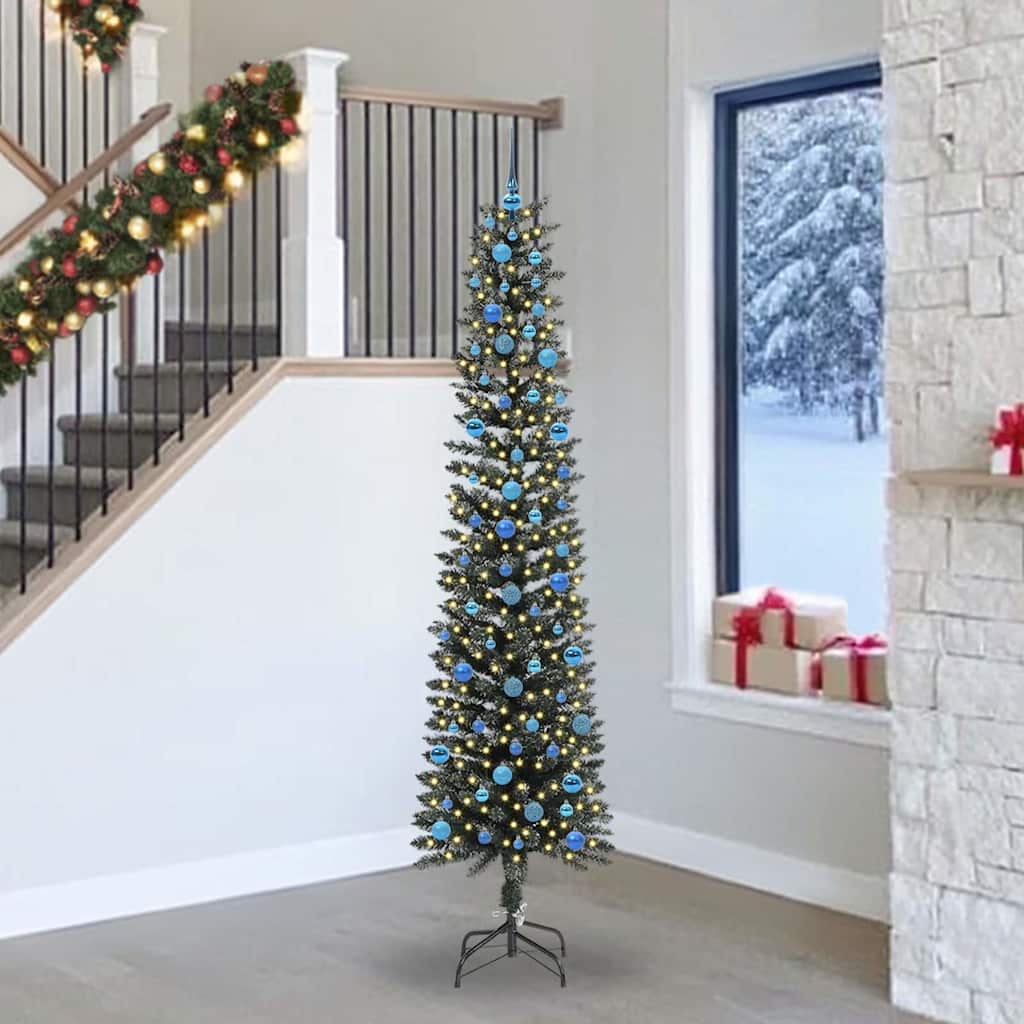 vidaXL Árbol de Navidad artificial Verde 240 cm PVC, Plástico y Acero
