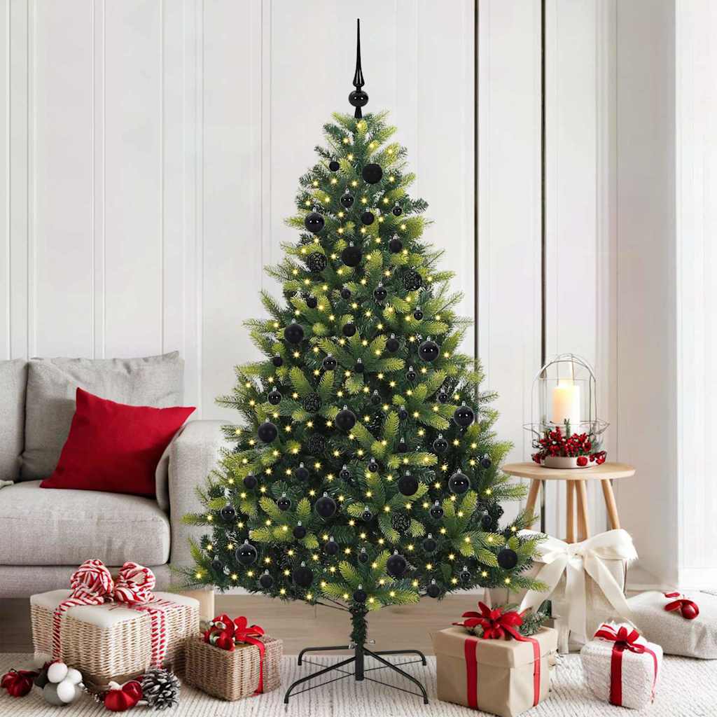 vidaXL Árbol de Navidad Artificial Plegable 300 LEDs Verde 180 cm