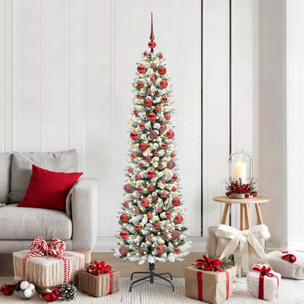vidaXL Árbol de Navidad artificial Blanco 180 cm PVC, Metal y Plástico