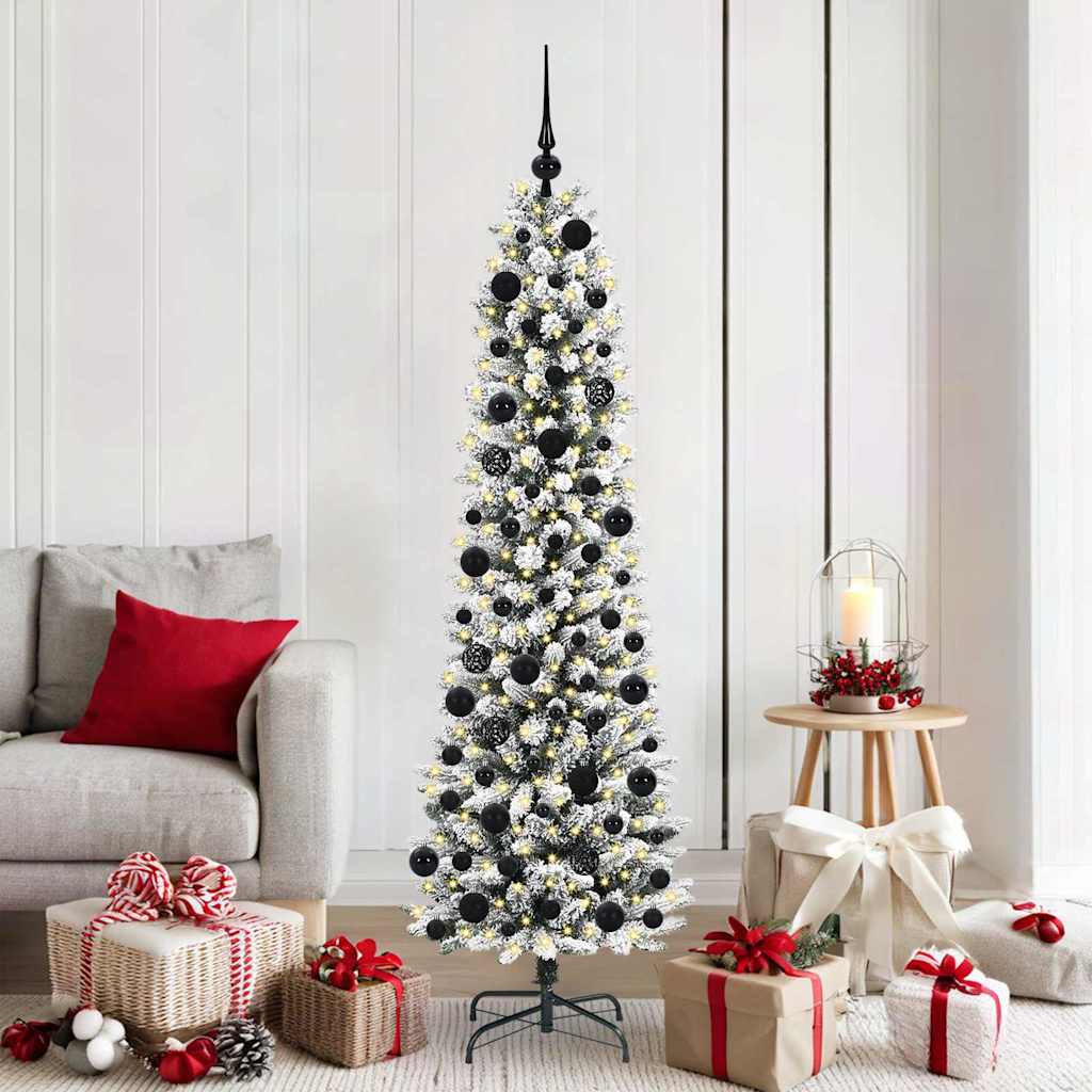 vidaXL Árbol de Navidad artificial Blanco 180 cm PVC, Metal y Plástico