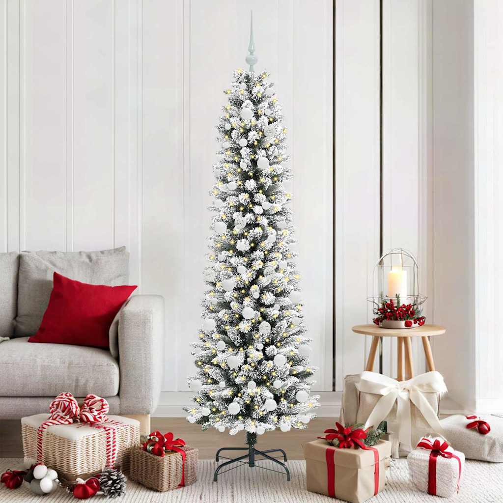 vidaXL Árbol de Navidad artificial Blanco 180 cm PVC, Metal y Plástico