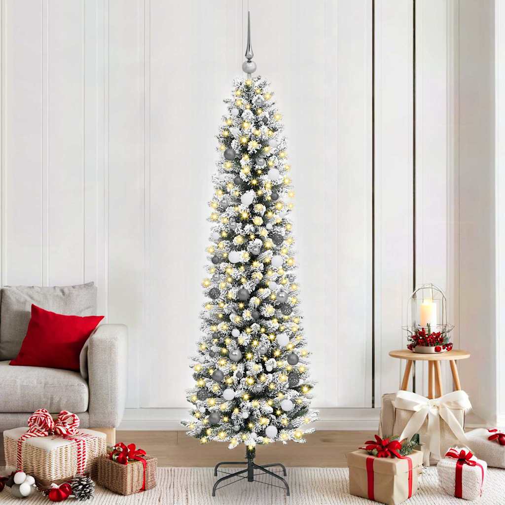 vidaXL Árbol de Navidad artificial Blanco 210 cm PVC, Metal y Plástico