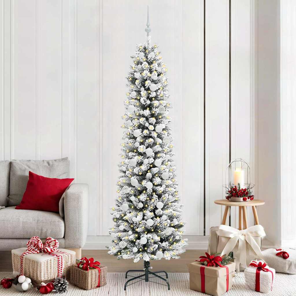 vidaXL Árbol de Navidad artificial Blanco 210 cm PVC, Metal y Plástico