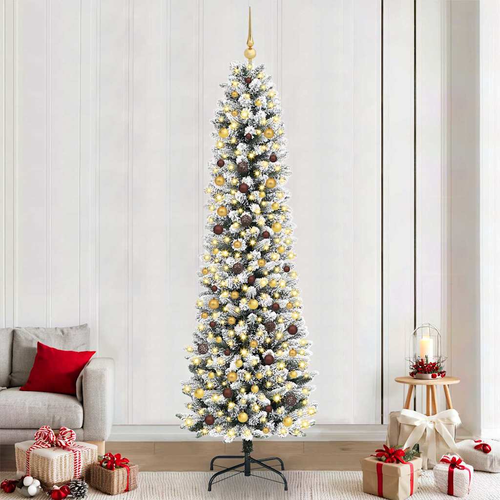 vidaXL Árbol de Navidad artificial Blanco 240 cm PVC, Metal y Plástico