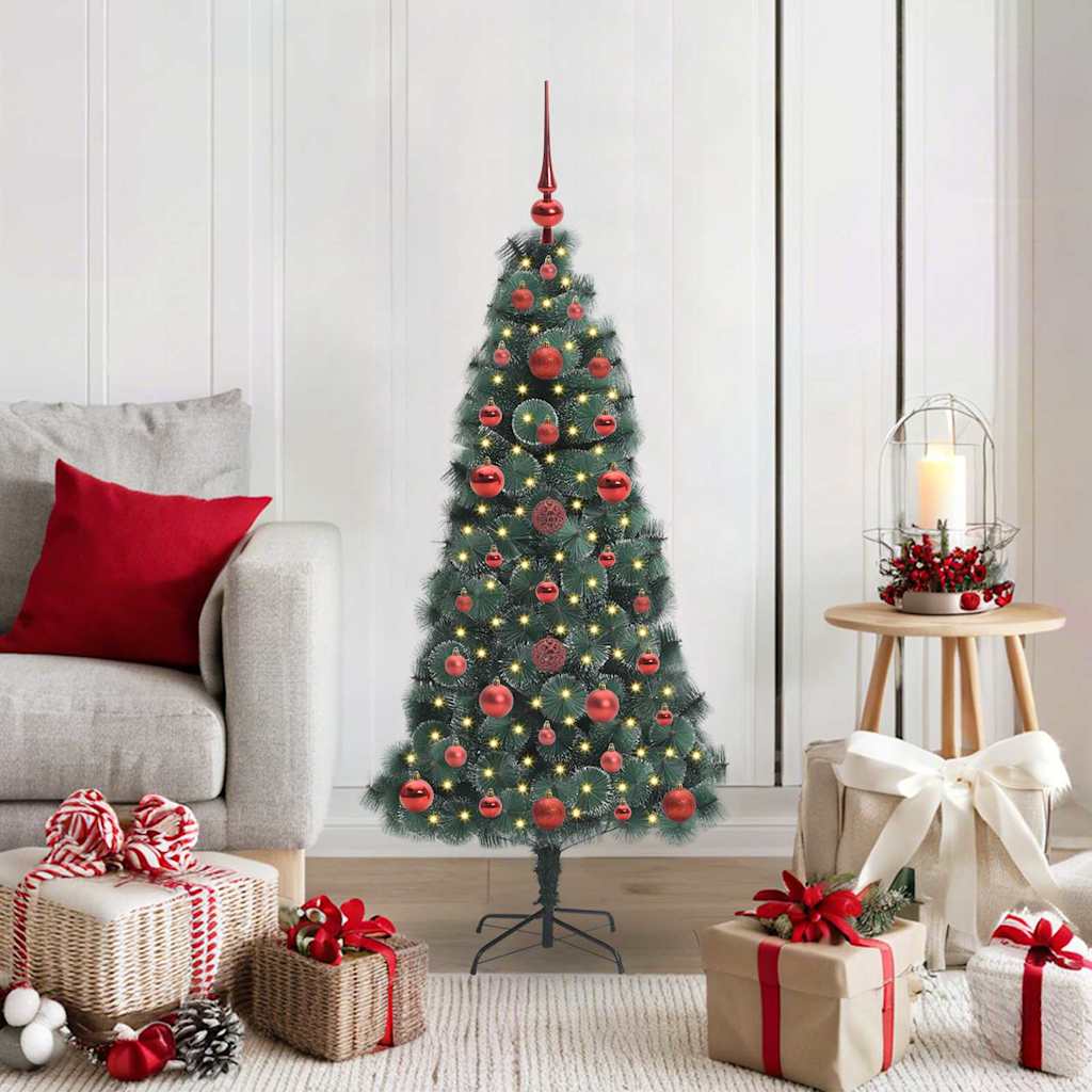 vidaXL Árbol de Navidad Artificial Pre-iluminado con Juego de Bolas