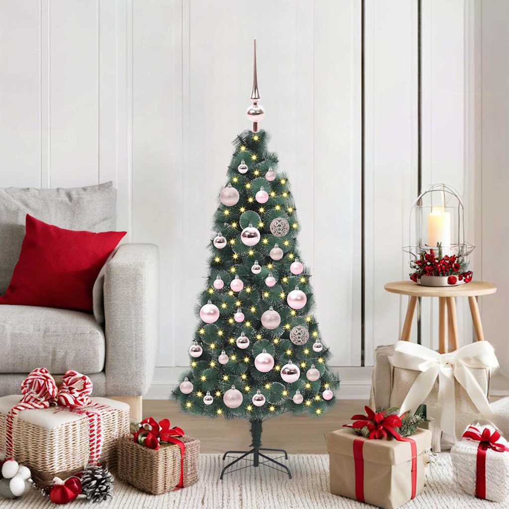vidaXL Árbol de Navidad Artificial Preiluminado con Juego de Bolas PET