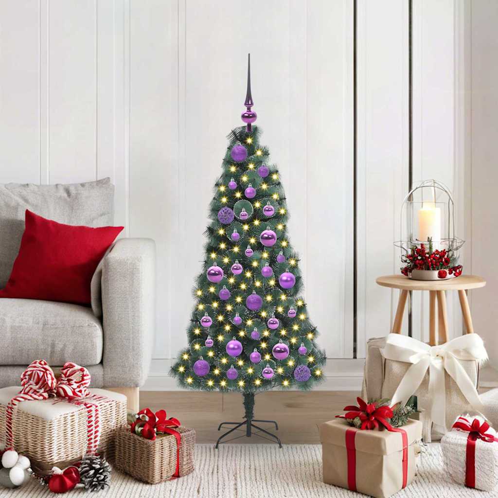 vidaXL Arbolito de Navidad Artificial Preiluminado con Set de Bolas