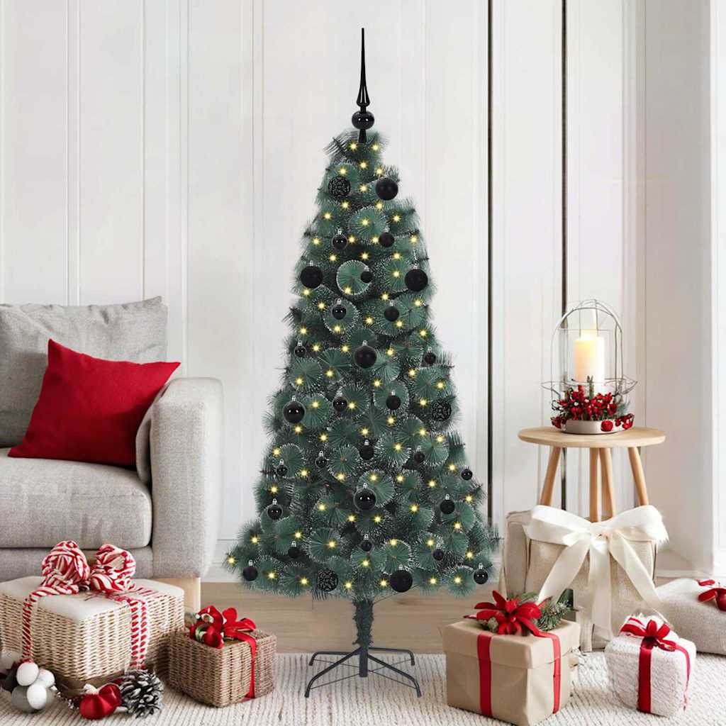 vidaXL Árbol de Navidad Artificial Preiluminado con Juego de Bolas PET