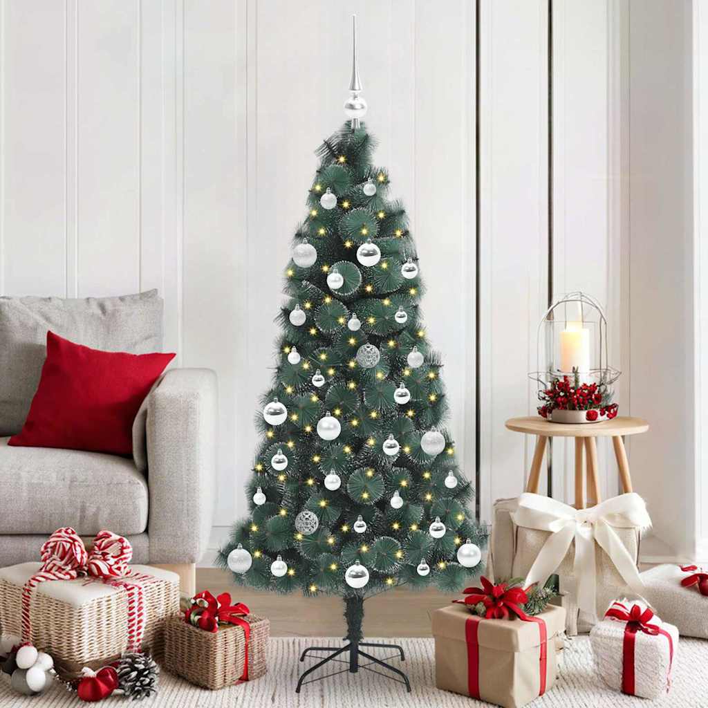 vidaXL Árbol de Navidad Artificial Pre-iluminado con Juego de Bolas